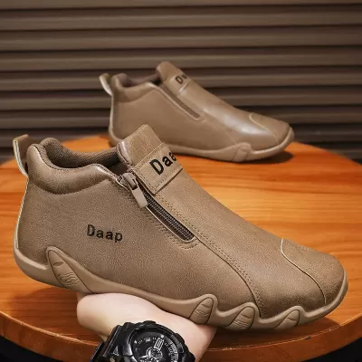 Men's Autumn 2026 New Leather Shoes Slip-on Soft Sole Driving Shoes Work 5594