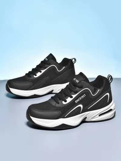 Spring Fall Men's Breathable Running Shoes, Size 47 Winter Fur-Lined for Elderly