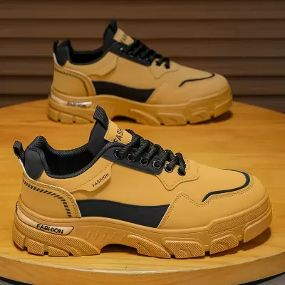 2026 Spring New Kitchen Leather Non-slip Wear-resistant Work Labor Protection Shoes Men's Sports Martin Work Boots