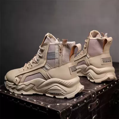 Men's Winter Martin Boots High Top Vintage Work Boots Thick Sole Waterproof Desert Boots · YANYAN China shoe factory