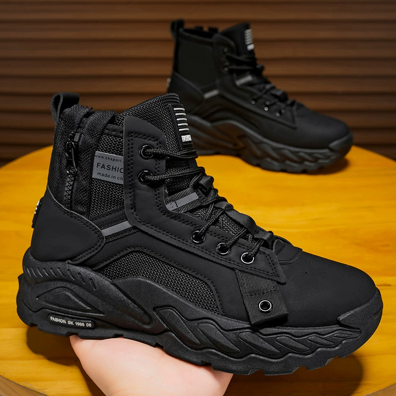 Men's Winter Martin Boots High Top Vintage Work Boots Thick Sole Waterproof Desert Boots