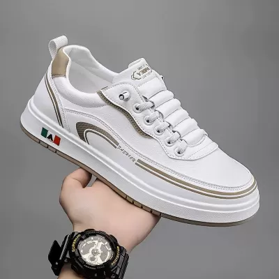 Men's Autumn Winter 2026 New Thick Sole Lightweight Casual White Shoes 5604