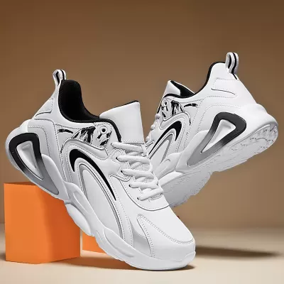 Cross-Border New Men's Sneakers, Breathable Running Shoes Size 47-48 Height Increase