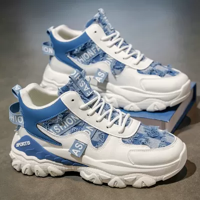 Men's Winter Outdoor Durable Thick Sole High Top Sports Shoes Teenager Casual Dad Shoes · YANYAN China shoe factory