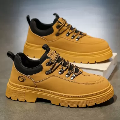 Men's Spring 2026 New Outdoor Work Martin Shoes Black British Style Casual Labor Shoes