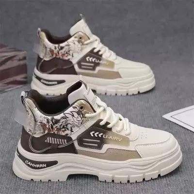 Men's Spring 2026 New Martin Boots High Top Board Shoes Breathable Casual Thick Sole Shoes