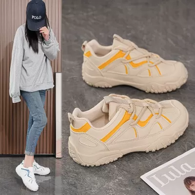 Korean Dad Sneakers Women 2025 Fall Student White Shoes Thick Sole Anti-Slip Casual Shoes · YANYAN China shoe factory