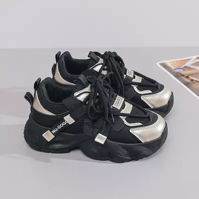 Korean Dad Sneakers Women 2025 Fall Student Sports Running Shoes Thick Sole Height Increase · YANYAN China shoe factory