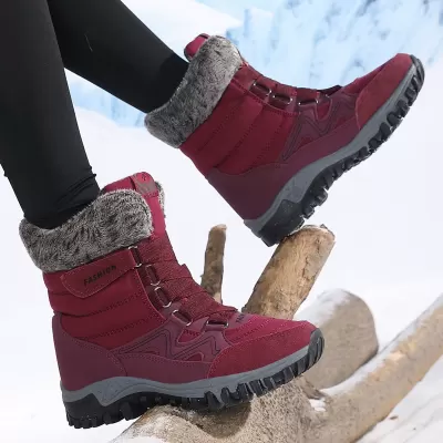 Winter Snow Boots with Fleece Lining, Waterproof Anti-slip Cotton Shoes for Elderly Women Large Size · YANYAN China shoe factory
