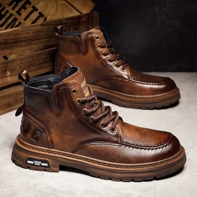 Men's High Quality Martin Boots Lightweight Height Increasing Fashion Korean Style Fall Winter