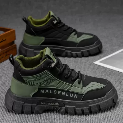 Men's Winter Martin Boots High Top American Vintage Motorcycle Work Boots Outdoor Hiking Waterproof Anti-Slip Labor Shoes