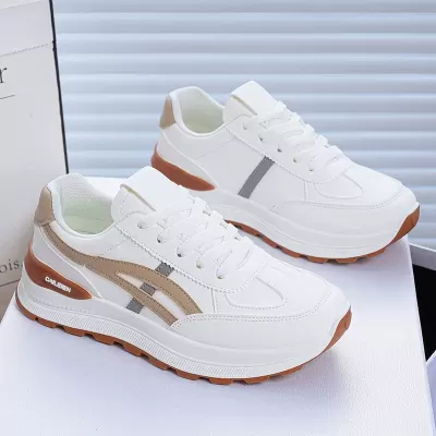 Fall Women's Breathable White Shoes Korean Thick Sole Height Increase Sports Casual Dad Shoes · YANYAN China shoe factory