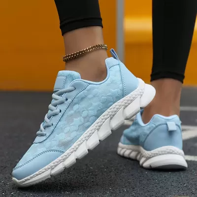 Versatile White Sneakers for Women, Lightweight Soft Sole Running Shoes Breathable Casual Summer