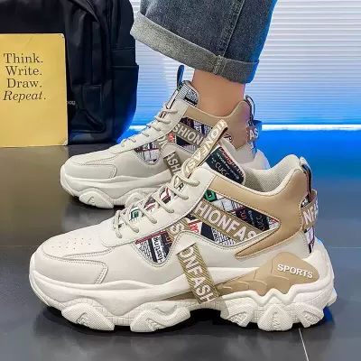 Men's Winter High Top Thick Sole Fashion Running Dad Shoes Casual Sneakers · YANYAN China shoe factory