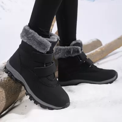 Large Size Elderly Women's Winter Cotton Shoes, Snow Boots Mid Calf Warm Fleece Lined Walking Shoes · YANYAN China shoe factory