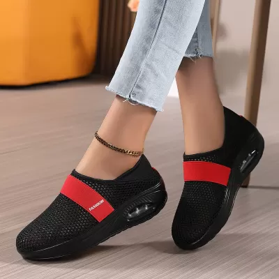Spring Cross-border Women's Mesh Casual Shoes, Slip-on Breathable Lazy Shoes Flywoven Size 41-42 · YANYAN China shoe factory