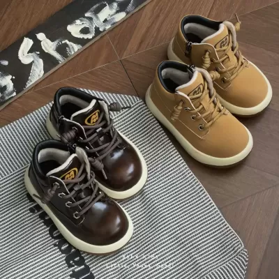 XSHX Round Toe Martin Boots for Kids, Winter Side Zipper Rubber Non-Slip Thick Sole Celebrity Style · YANYAN China shoe factory