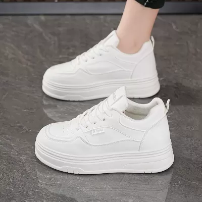Platform Thick Sole Height Increase Sports Casual Shoes Women 2025 Fall Trendy White Dad Sneakers · YANYAN China shoe factory