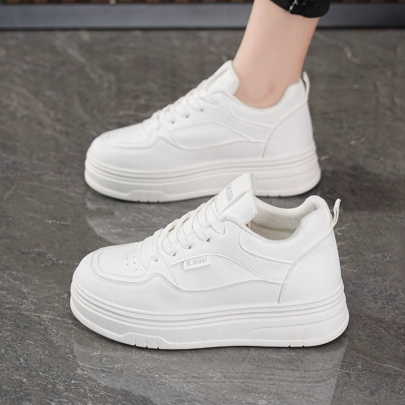 Platform Thick Sole Height Increase Sports Casual Shoes Women 2025 Fall Trendy White Dad Sneakers