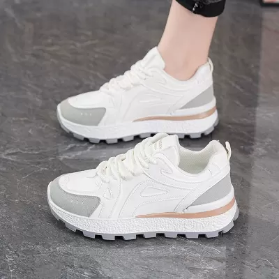 Korean Dad Sneakers Women 2025 Fall Student Sports Casual Thick Sole Height Increase White Shoes · YANYAN China shoe factory