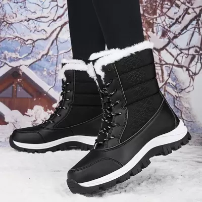 Export Large Size Women's Snow Boots, Fleece Lined Thick Sole Waterproof Anti-slip Winter Cotton Shoes · YANYAN China shoe factory