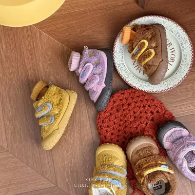 XSHX Star Boots for Kids, Winter Fleece Velcro Warm Non-Slip Functional Mid-Top · YANYAN China shoe factory