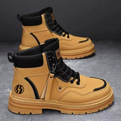 Men's Autumn 2026 Martin Boots Durable Work Boots British Style Casual Yellow Boots