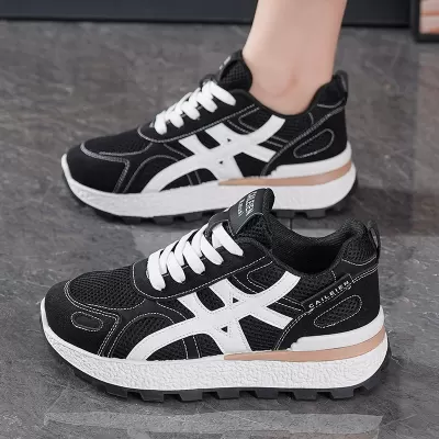 Women's Fall Breathable Mesh Sneakers Thick Sole Chunky Casual Shoes