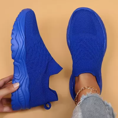 Women's Slip-On Mesh Knitted Shoes Breathable Elastic Casual Sneakers Sock Shoes · YANYAN China shoe factory