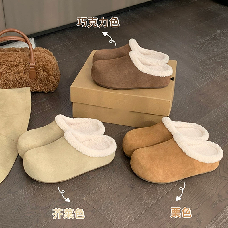 新款秋冬新款内增高6cm~保暖一脚蹬包头毛毛勃肯半拖厚底拖鞋女
60+人
300+人已
