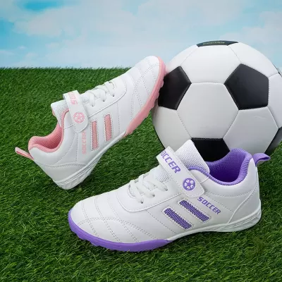 Girls Kids Soccer Shoes Outdoor Anti-Slip Velcro Training Studded Football Shoes for Children · YANYAN China shoe factory