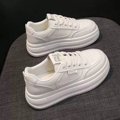 Women's Thick Sole White Sneakers 2025 Fall Breathable Casual Platform Shoes · YANYAN China shoe factory