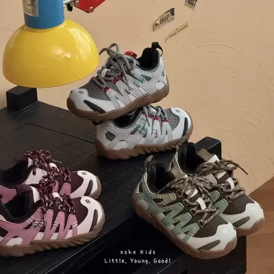 XSHX Retro Mountain Style Kids Shoes, Outdoor Anti-Slip Velcro Rubber Sole · YANYAN China shoe factory