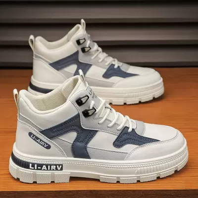 Men's Martin Boots 2024 New Winter High Top Casual Youth White Shoes Mid Top Work Boots