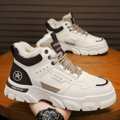 Martin Boots 2026 New Winter Work Shoes Men's Warm Lined Thick Cotton Boots Snow Boots High Top · YANYAN China shoe factory