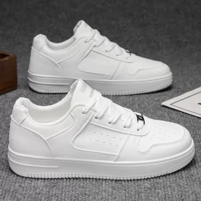 Men's Spring New Breathable White Shoes Students Fashion Thick Sole Sports Casual Low-Top Board Shoes · YANYAN China shoe factory